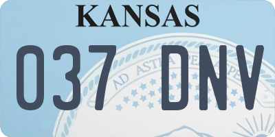 KS license plate 037DNV