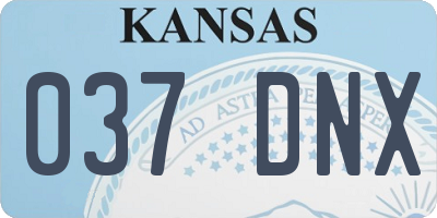 KS license plate 037DNX