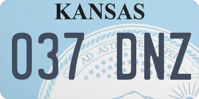 KS license plate 037DNZ