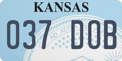 KS license plate 037DOB