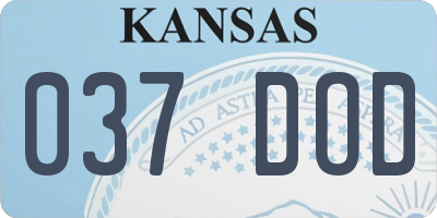 KS license plate 037DOD