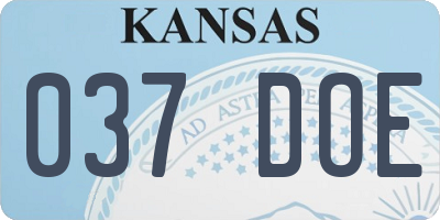 KS license plate 037DOE
