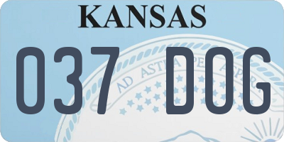 KS license plate 037DOG