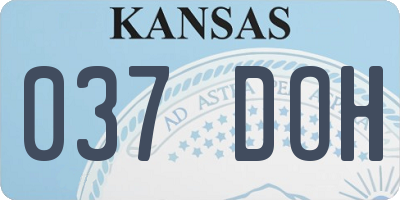 KS license plate 037DOH