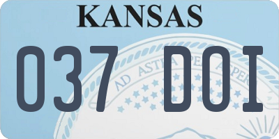 KS license plate 037DOI