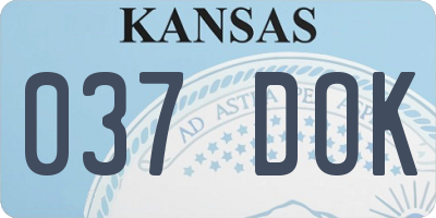 KS license plate 037DOK