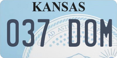 KS license plate 037DOM