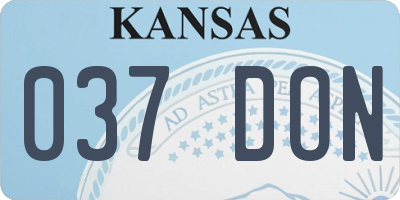 KS license plate 037DON