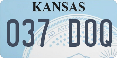 KS license plate 037DOQ