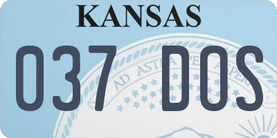 KS license plate 037DOS