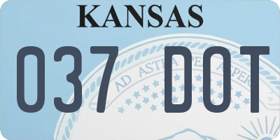 KS license plate 037DOT