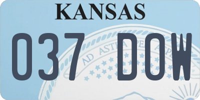 KS license plate 037DOW