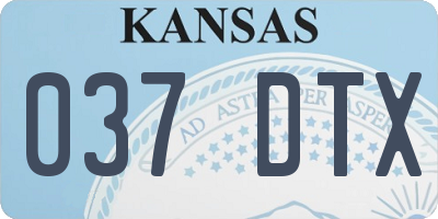 KS license plate 037DTX