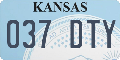 KS license plate 037DTY