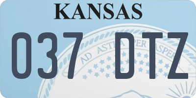 KS license plate 037DTZ