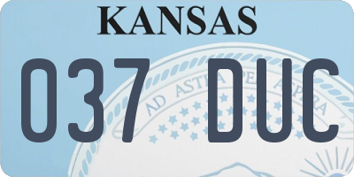 KS license plate 037DUC