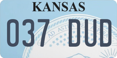 KS license plate 037DUD