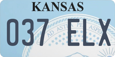 KS license plate 037ELX