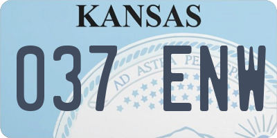 KS license plate 037ENW
