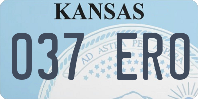 KS license plate 037ERO