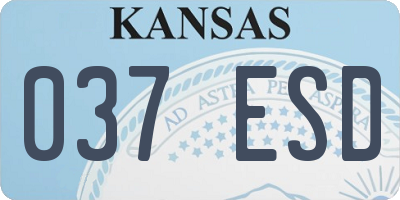 KS license plate 037ESD
