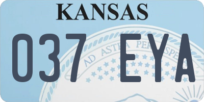 KS license plate 037EYA