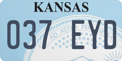 KS license plate 037EYD