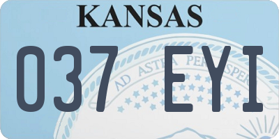 KS license plate 037EYI