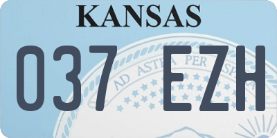 KS license plate 037EZH
