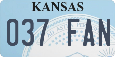 KS license plate 037FAN
