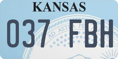 KS license plate 037FBH