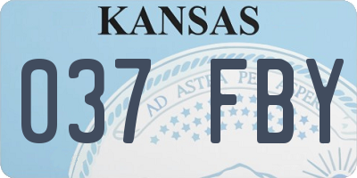 KS license plate 037FBY
