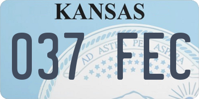 KS license plate 037FEC