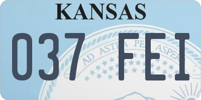 KS license plate 037FEI