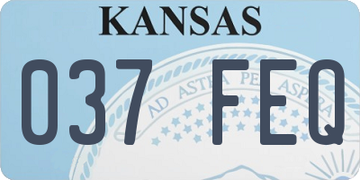 KS license plate 037FEQ