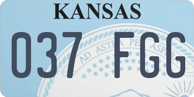 KS license plate 037FGG