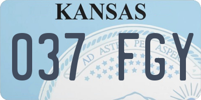 KS license plate 037FGY