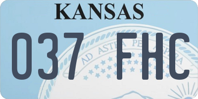 KS license plate 037FHC