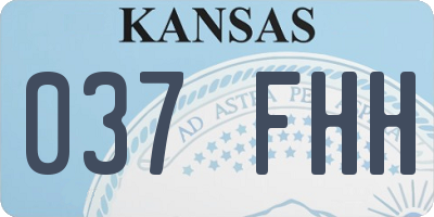 KS license plate 037FHH