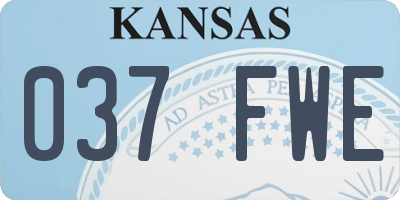KS license plate 037FWE
