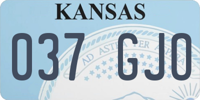 KS license plate 037GJO