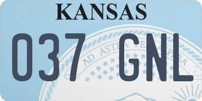 KS license plate 037GNL