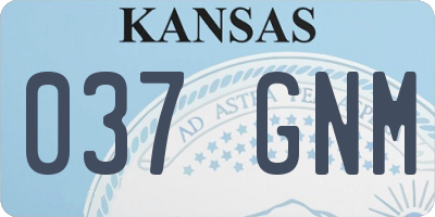 KS license plate 037GNM