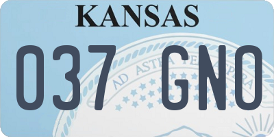 KS license plate 037GNO