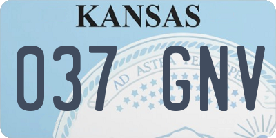 KS license plate 037GNV