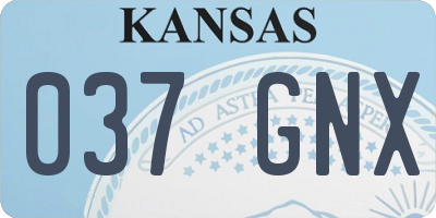 KS license plate 037GNX