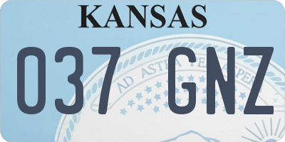 KS license plate 037GNZ