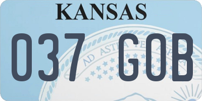 KS license plate 037GOB