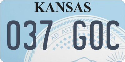 KS license plate 037GOC