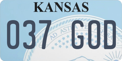 KS license plate 037GOD